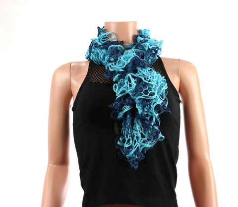 TWO-TONE SCARF / BLUE